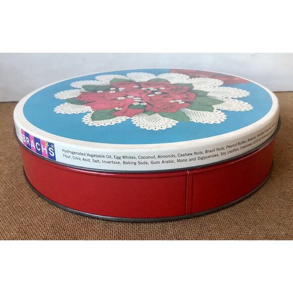Vintage Brach’s Comtessa Chocolates Candy Gift Tin Red Rose Lace Doily Romantic - Picture 13 of 16